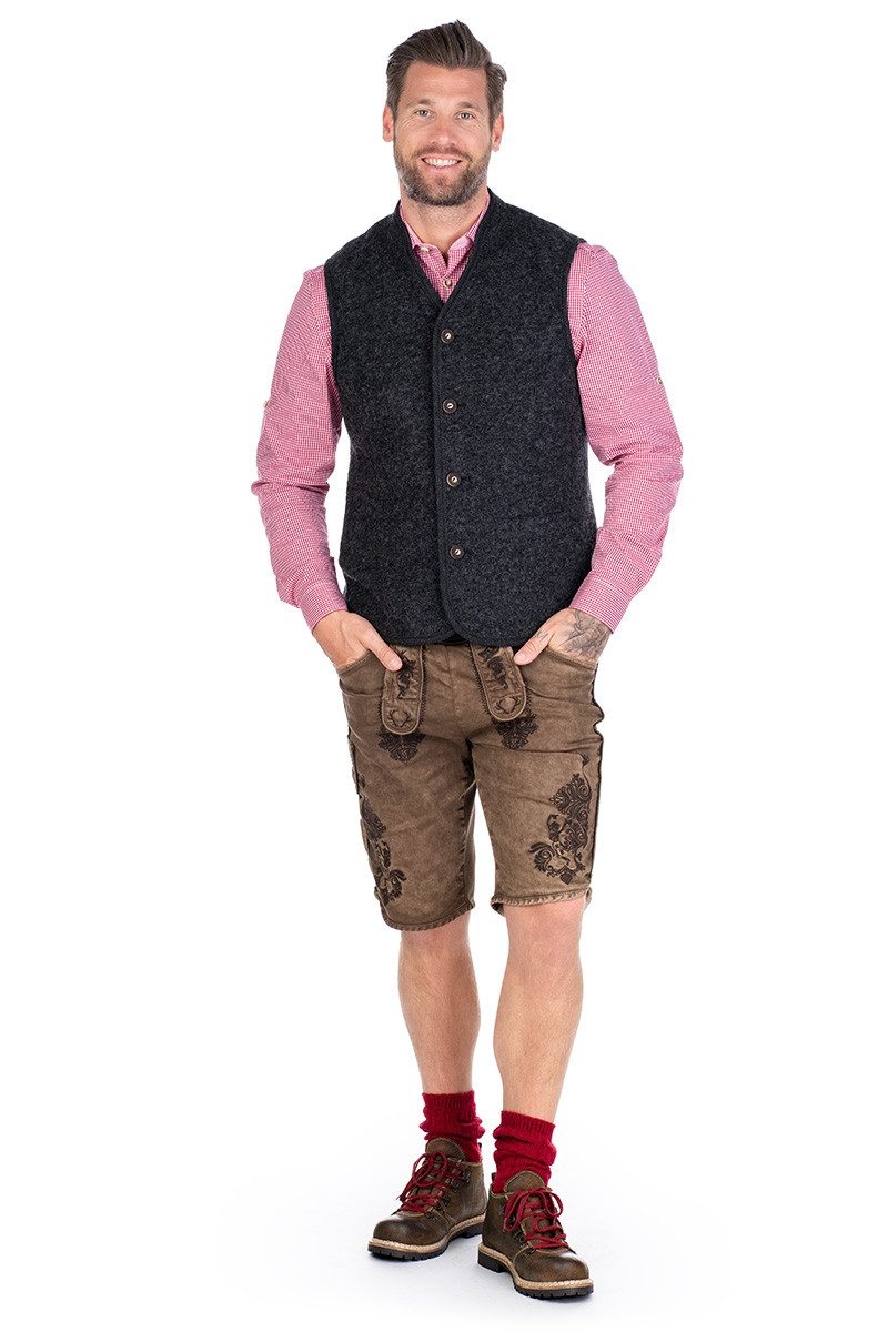 Gebr. Weis menswear Trachtenweste Walkweste - HOPFENSEE - anthrazit