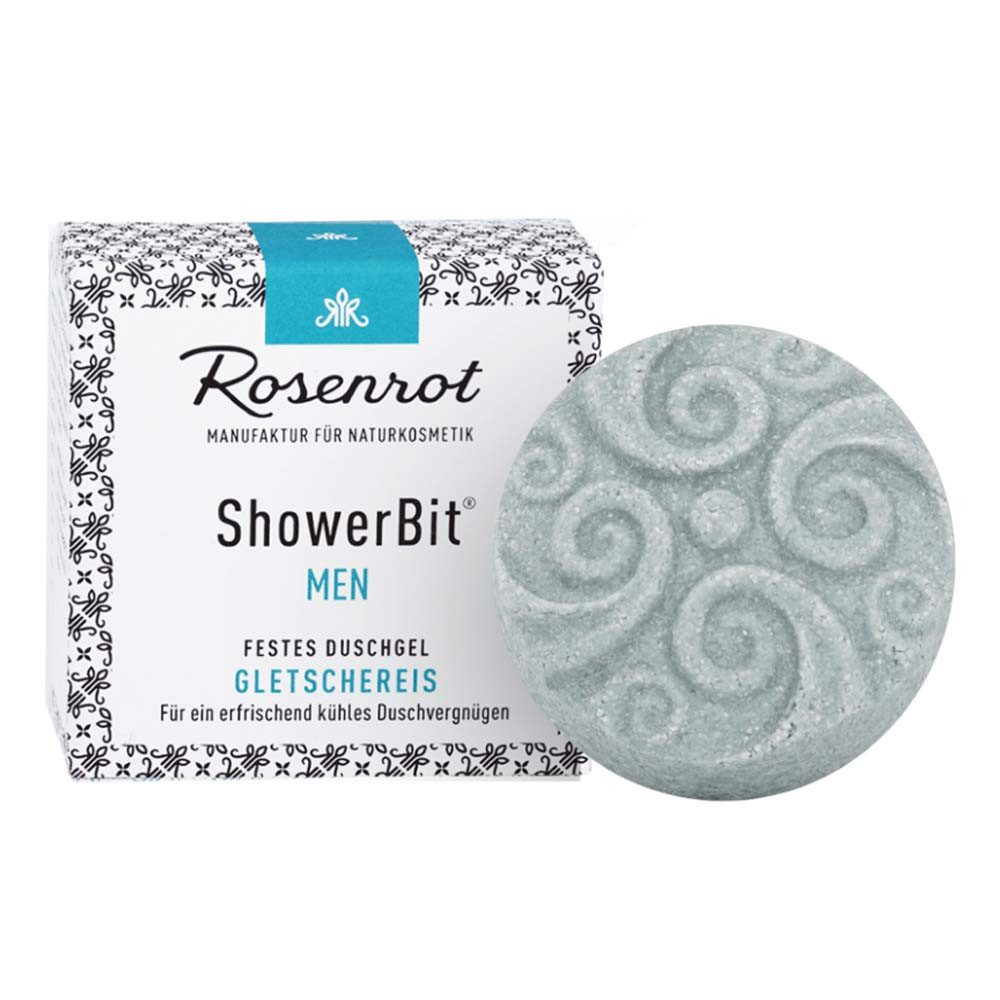 Rosenrot Feste Duschseife Festes Duschgel Men ShowerBit® - Gletschereis 60g