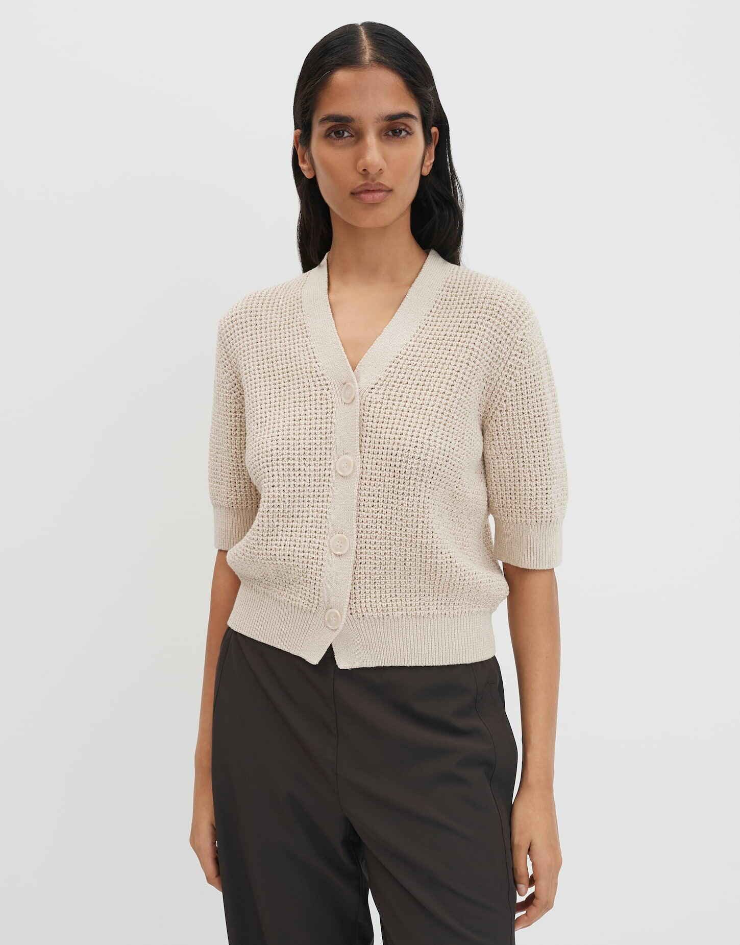 someday Cardigan Temmy aus Strick mit 3D-Struktur Strukturiert mit Knopfleiste für moderne Layering-Looks