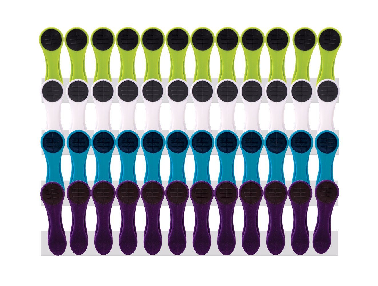 trendfinding Wäscheklammern »48 Wäscheklammern Soft Grip Weiß, Grün, Lila  &«, Unverwechselbares Design, Langlebigkeit durch neueste Klammertechnik