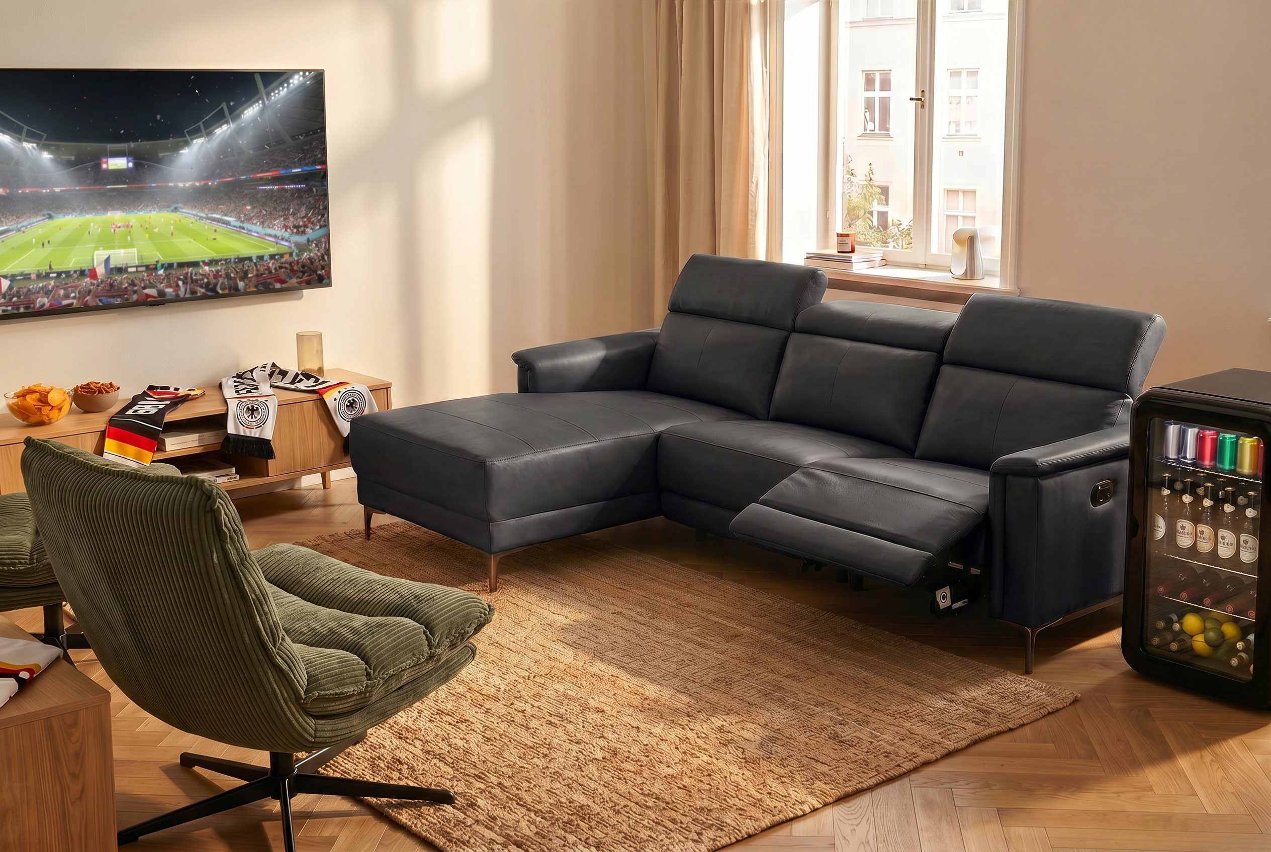 OTTO home Ecksofa LUND, L-Form, 261cm, man. o. elektr. Relaxfunktion (mit USB-A), und Kopfteilverstellung