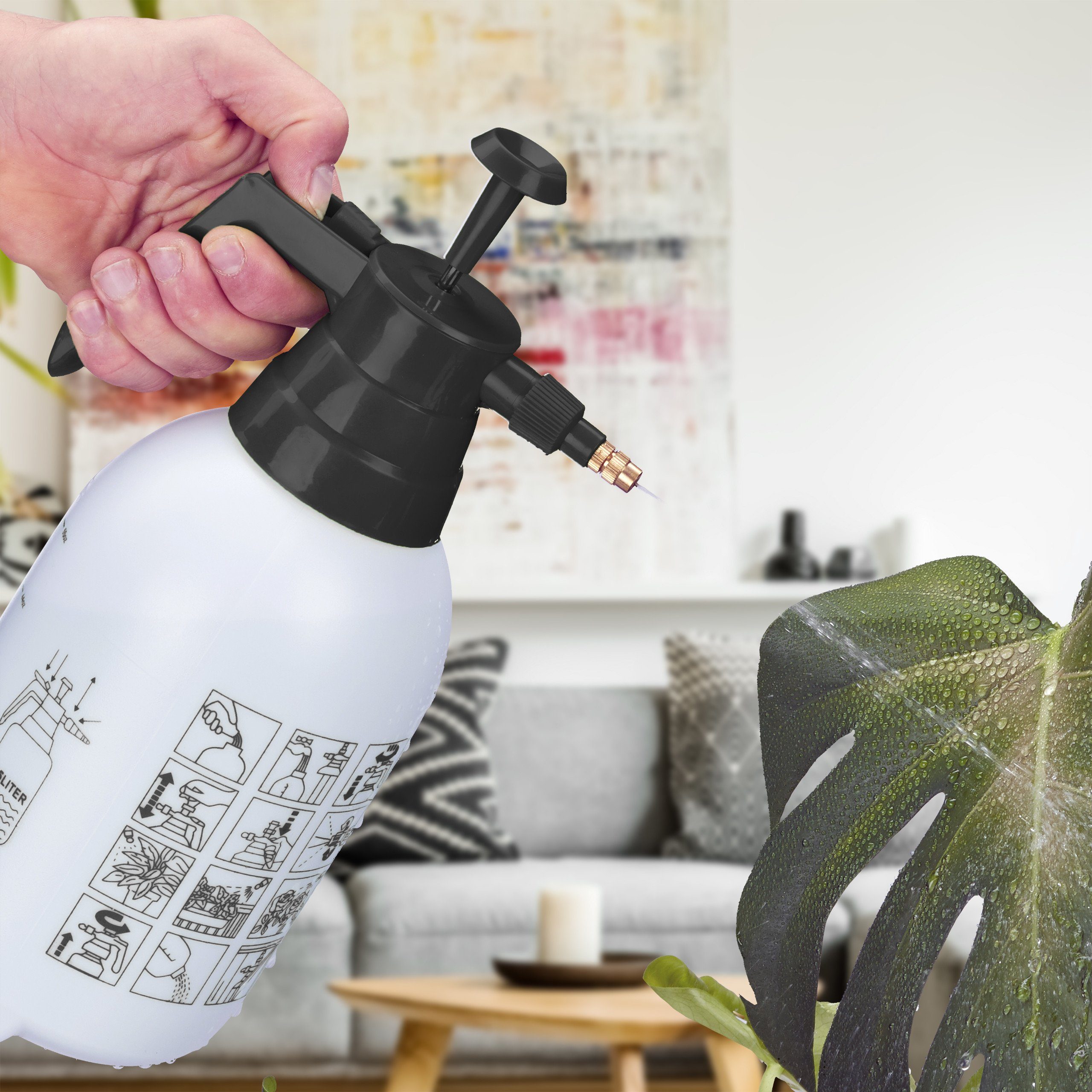 relaxdays Sprühflasche Pumpsprühflasche 1,5 Liter
