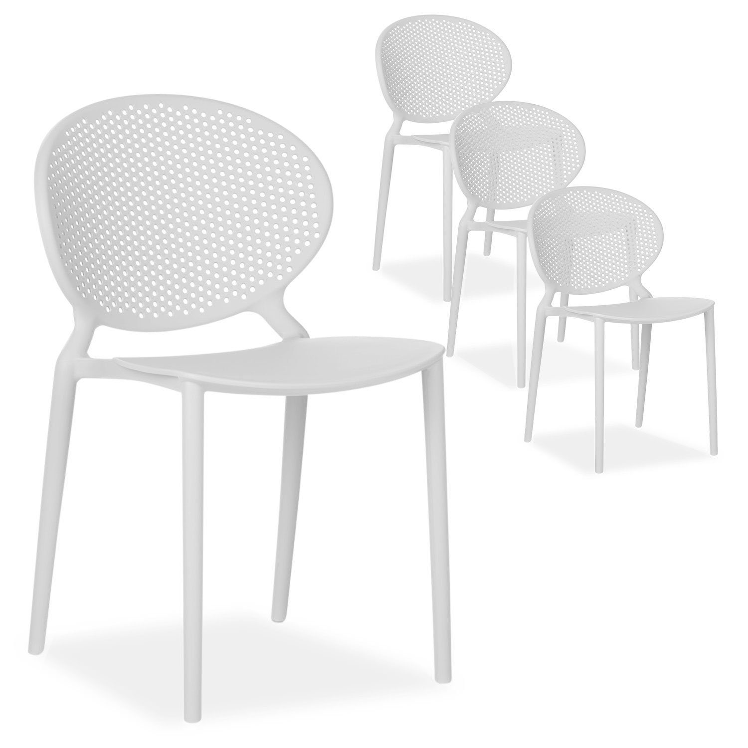 Gartenstuhl stapelbar Kunststoff modern Muster Balkon Terrasse Küche stabil oval