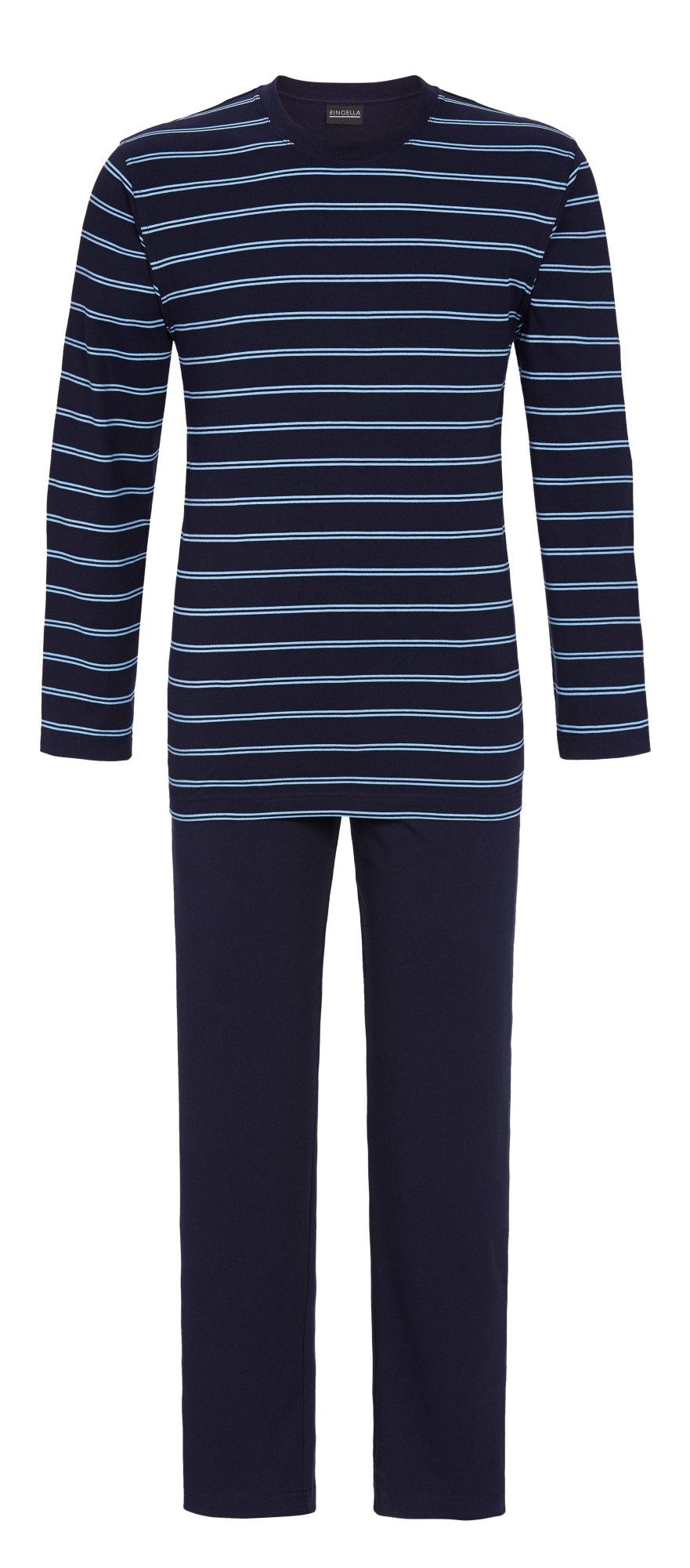 Ringella Pyjama mit Rundhals-Ausschnitt und langer Hose mit Seitentaschen (2 tlg) Baumwolle/Microfaser Coolmax - für optimales Körperklima