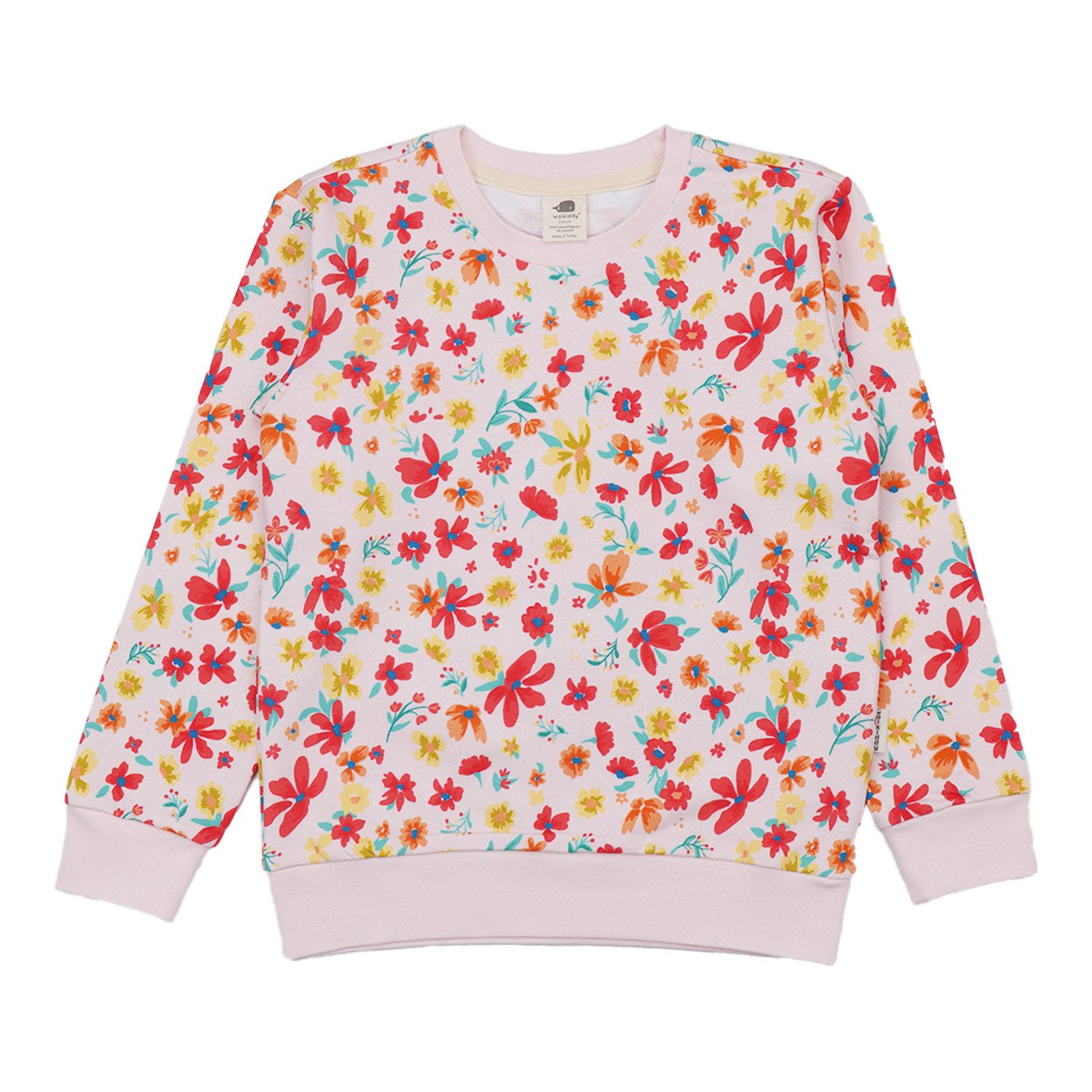 Walkiddy Sweatshirt Walkiddy Blumen Kinder Bio Baumwolle GOTS Rosa - Bio Baumwolle,GOTS, Kinderbekleidung,nachhaltige Klamotten