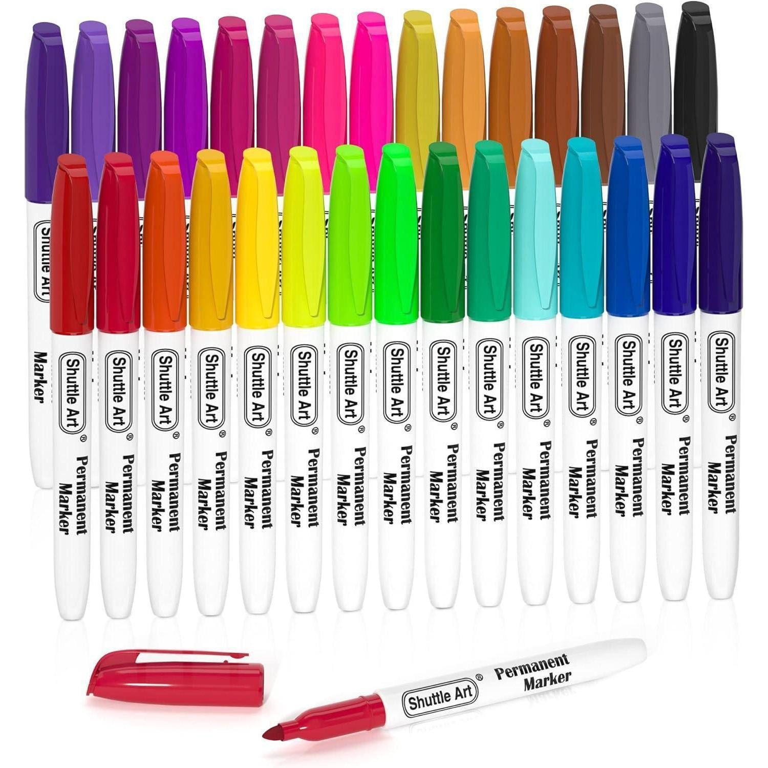 LuxusKollektion Permanentmarker 30 Permanent Marker fein bunt wasserfest Filzstifte Set mit Farben