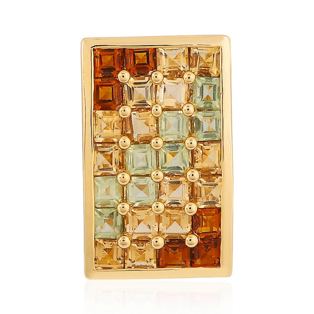 Cavill Кулоны Cavill Brandy Citrin 1,33 ct & Peridot, vergoldet 925 Silber (1-tlg)