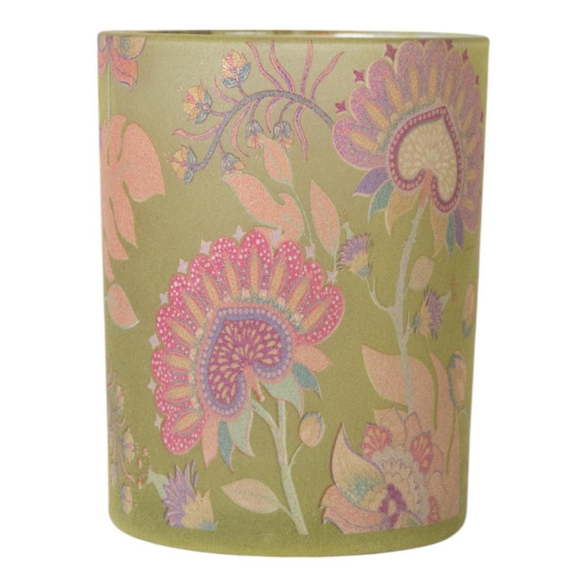 INNA-Glas Kerzenhalter Teelichthalter AGOSTINHO, bunt-matt-gold-glänzend, 18cm, Ø12cm