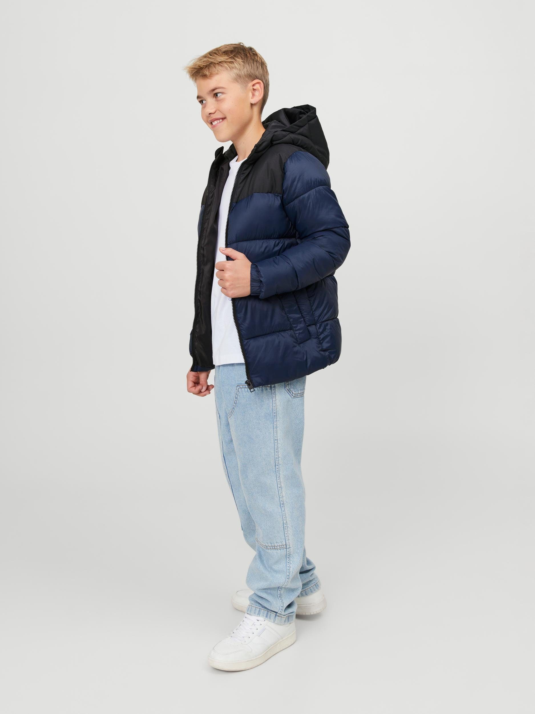 Steppjacke Blazer HOOD Detail:BLACK SN Jack JNR BLOCKING JJETOBY & PUFFER Jones Junior Navy