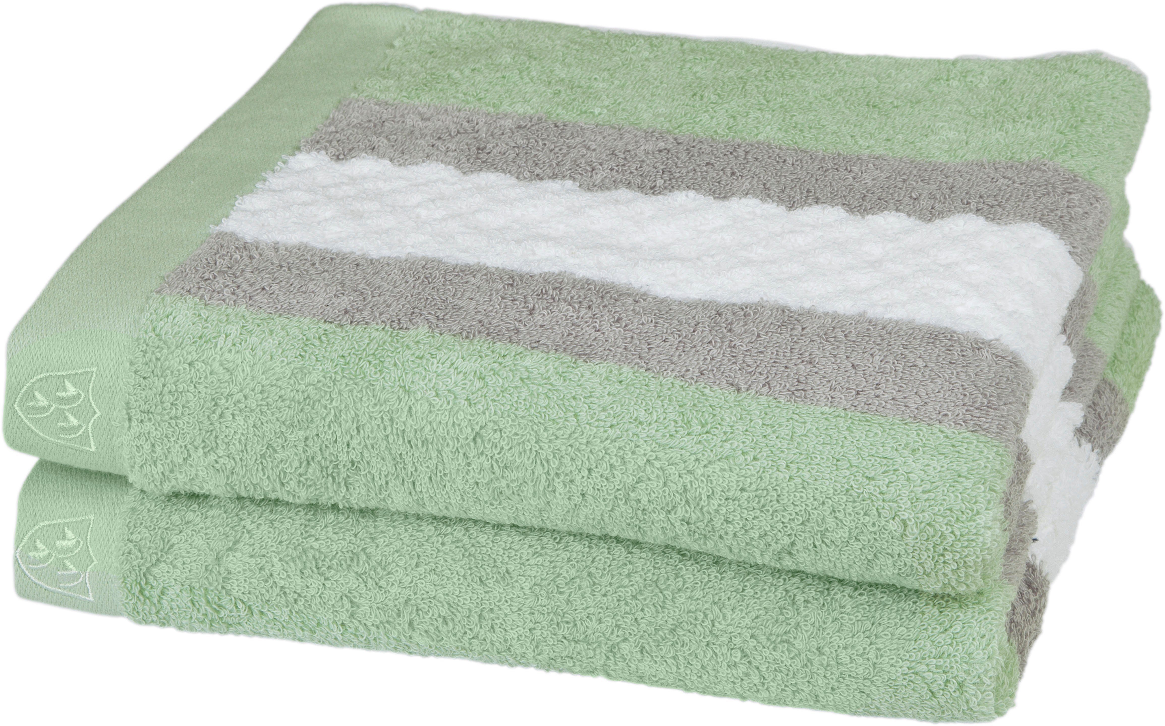 ROSS Handtücher Harmony, Frottier (2-St), 100 % Baumwolle piniengrün | Kinderhandtücher
