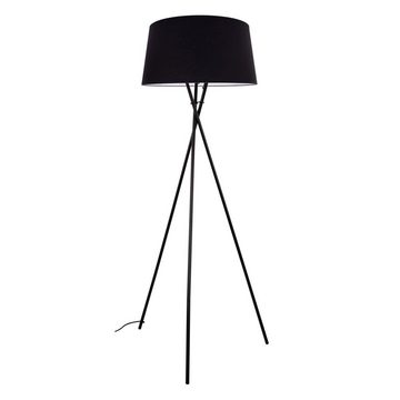 SPOT Light Stehlampe, Leuchtmittel nicht inklusive, Stehlampe Stehleuchte Wohnzimmerlampe 3 Beine Stoff schwarz Höhe 154cm