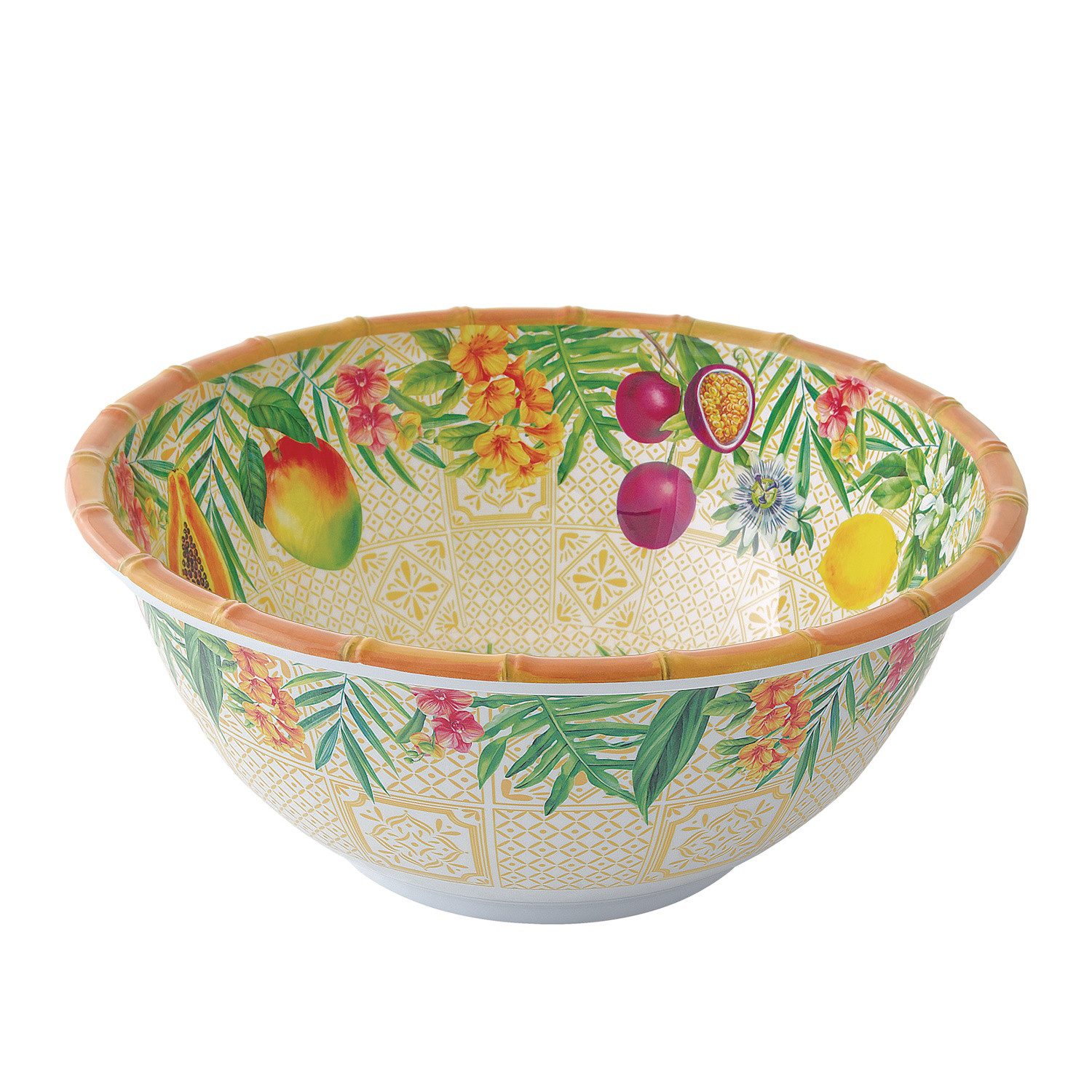 EasyLife Salatschüssel Porto Rico, Melamin, Spülmaschinengeeignet, Mehrfarbig, Früchte, H: 11cm