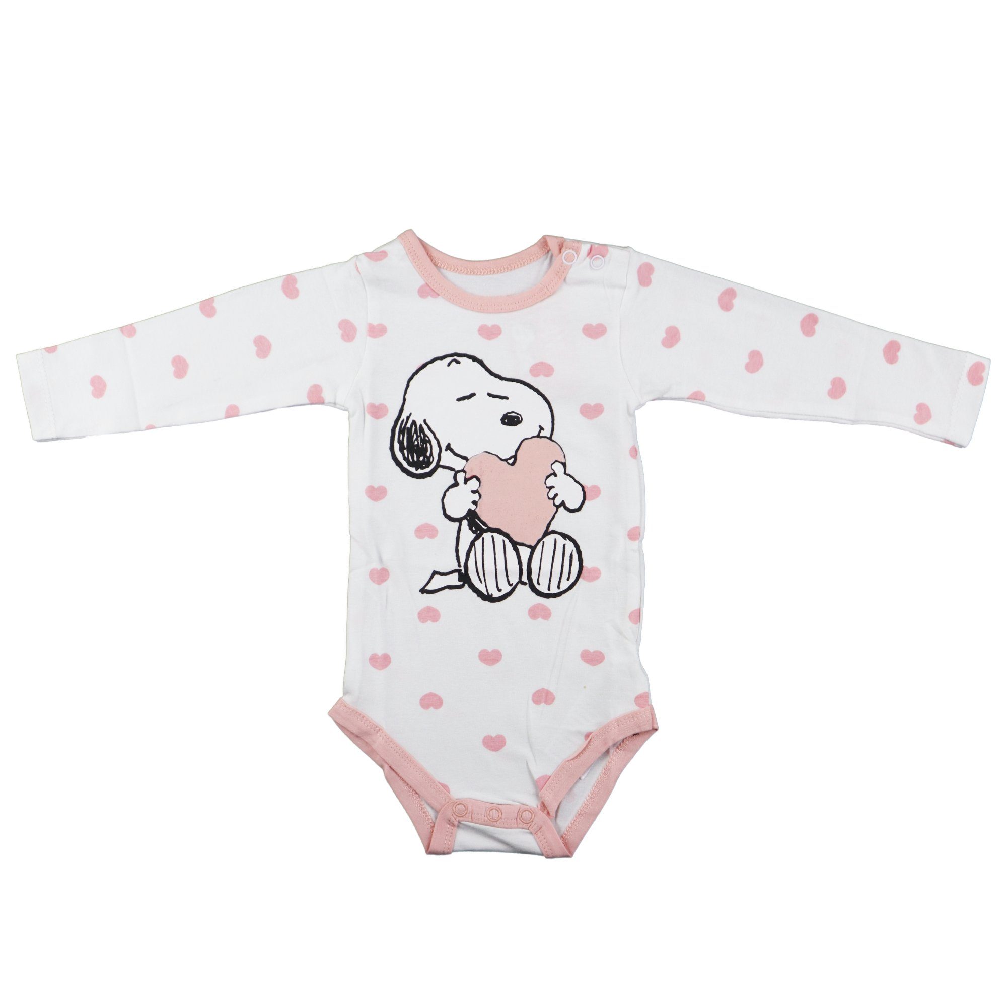 Snoopy Langarmwickelbody Snoopy Love Baby langarm Strampler Bodie Gr. 68 bis 92