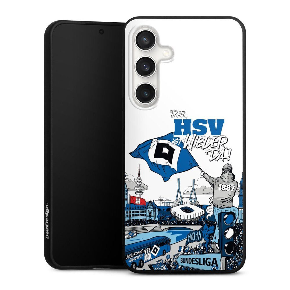DeinDesign Handyhülle Hamburger SV Offizielles Lizenzprodukt Aufstieg, Samsung Galaxy S24 FE 5G Silikon Hülle Premium Case Handy Schutzhülle