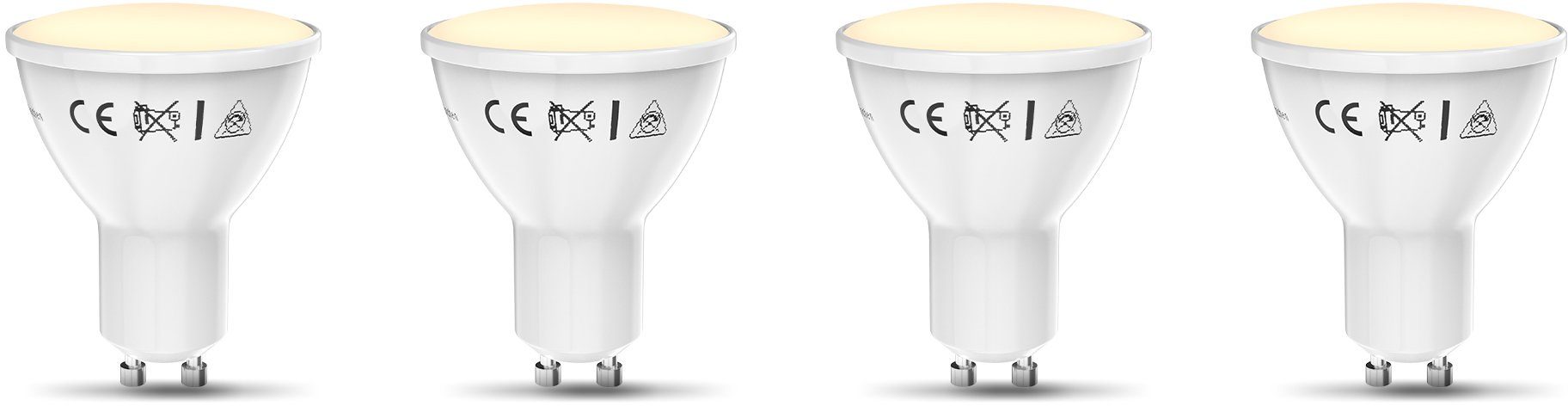 B.K.Licht LED-Leuchtmittel, dimmbar St., LED-Lampe, RGB, GU10, Warmweiß, WiFi, Smart Home App-Steuerung, 4