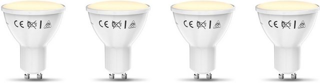 B.K.Licht LED-Leuchtmittel, GU10, 4 Stück, Warmweiß, Smart Home LED-Lampe RGB WiFi App-Steuerung dimmbar Glühbirne 5,5W 350 Lumen-Otto