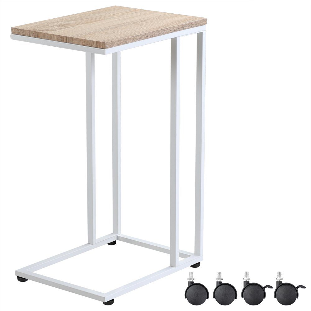 Casaria Beistelltisch, Sofatisch mit Rollen Kaffeetisch Wohnzimmer  Nachttisch Laptoptisch Tisch Holz Metall Stabil - Weiß online kaufen | OTTO