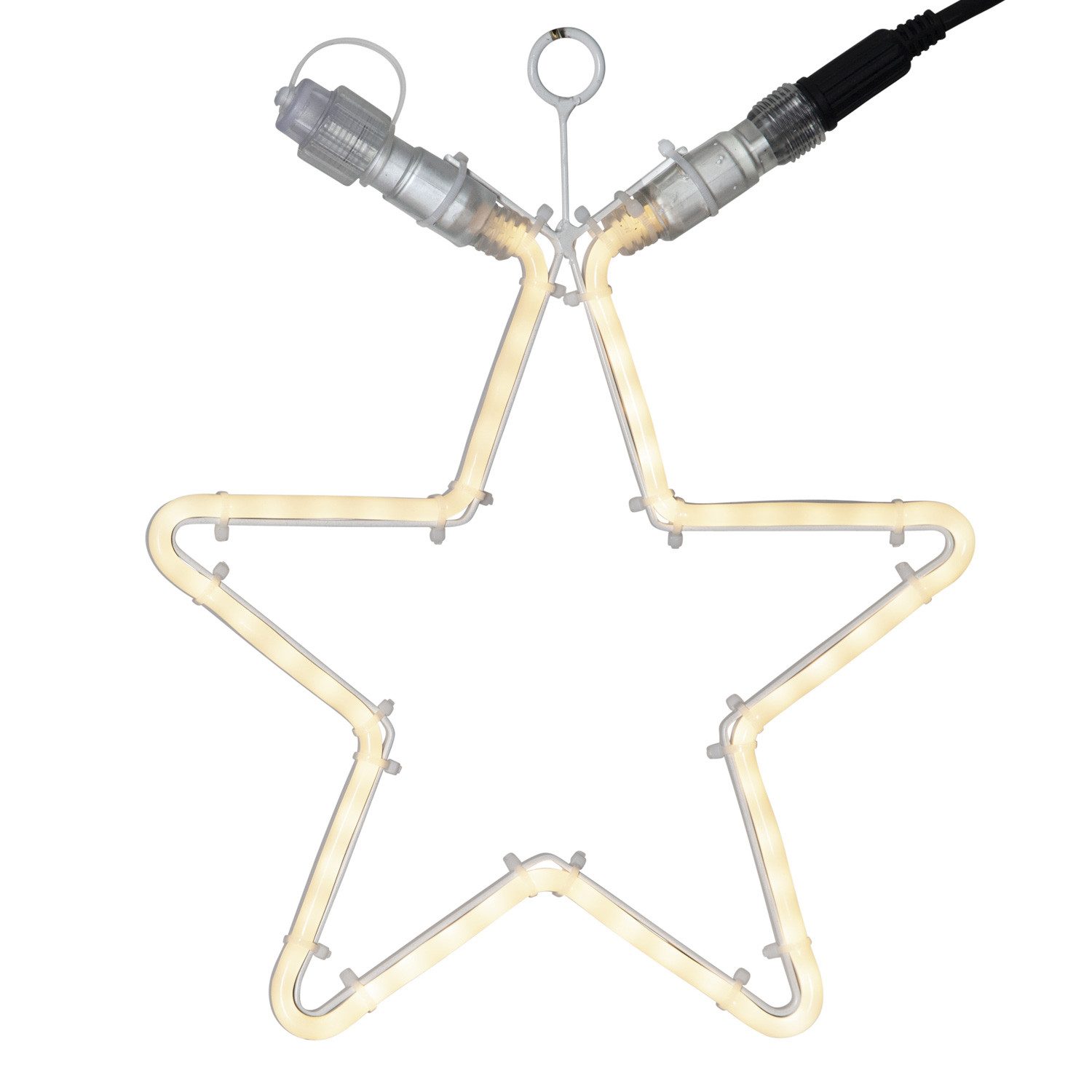 STAR TRADING LED-Stern für außen System 24 LED Stern H: 32cm koppelbar ohne Trafo Weihnachtsstern, LED Classic, warmweiß (2100K bis 3000K)