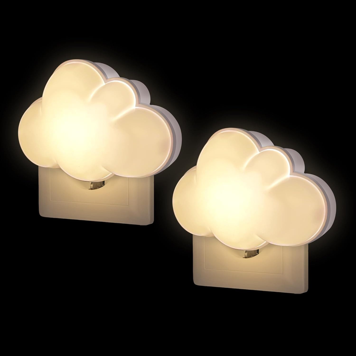FELIXLEO LED Nachtlicht Nachtlicht Steckdose Kinder 2 Stueck LED Wandlicht Wolke Baby