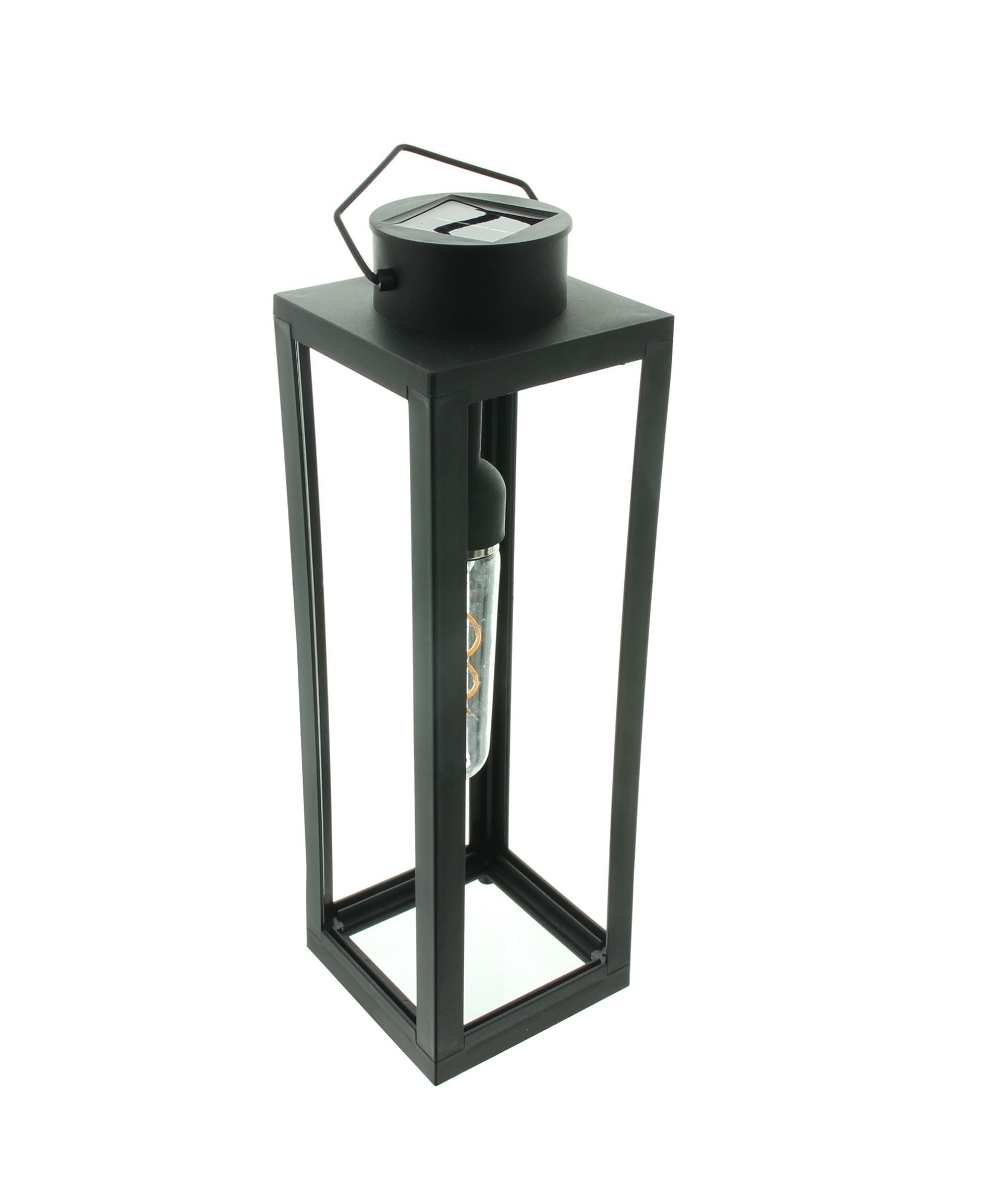 Dekoleidenschaft LED Laterne LED Laterne "Industrial" Solar Gartenlaterne, Kunststoff, schwarz, Outdoor Solarlampe, Gartenlampe, Hängelampe wetterfest für Draußen