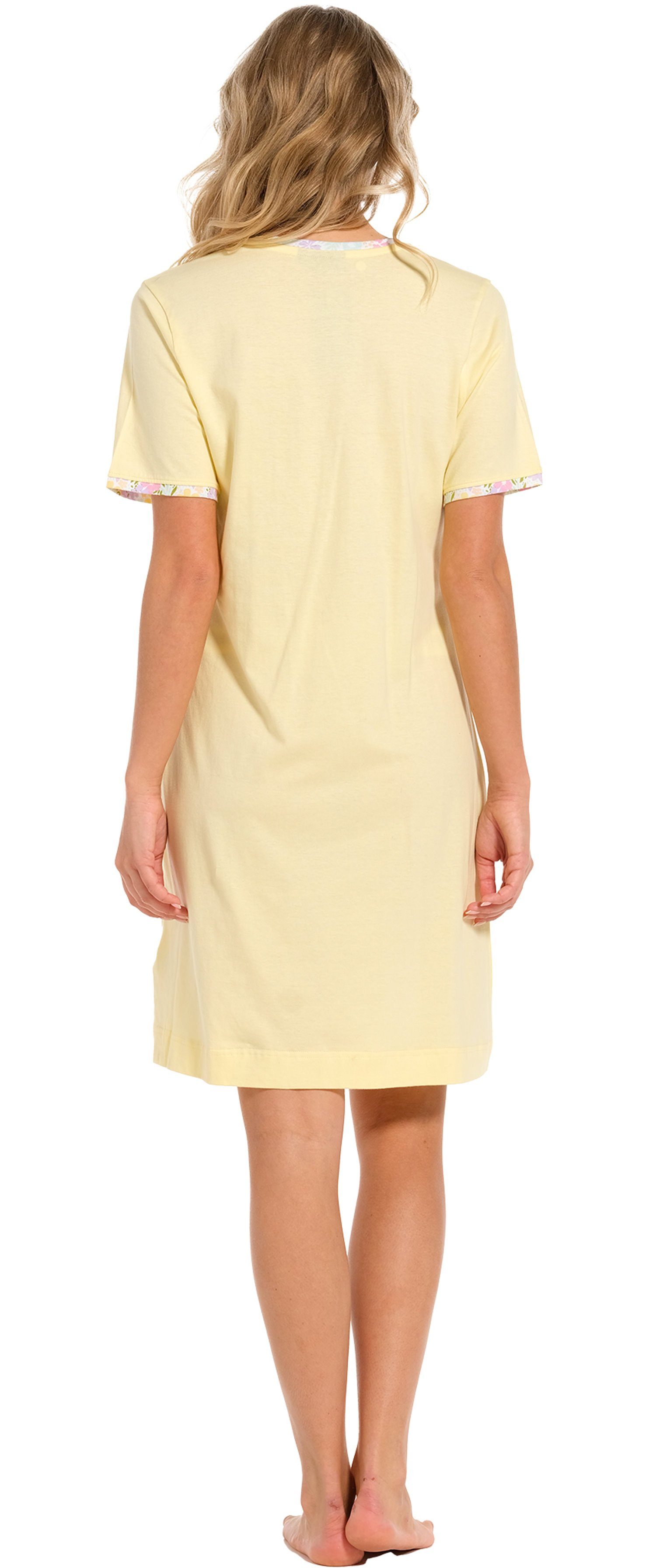 Pastunette Nachthemd Damen Schlafshirt mit kurzem Arm (1-tlg) Baumwolle