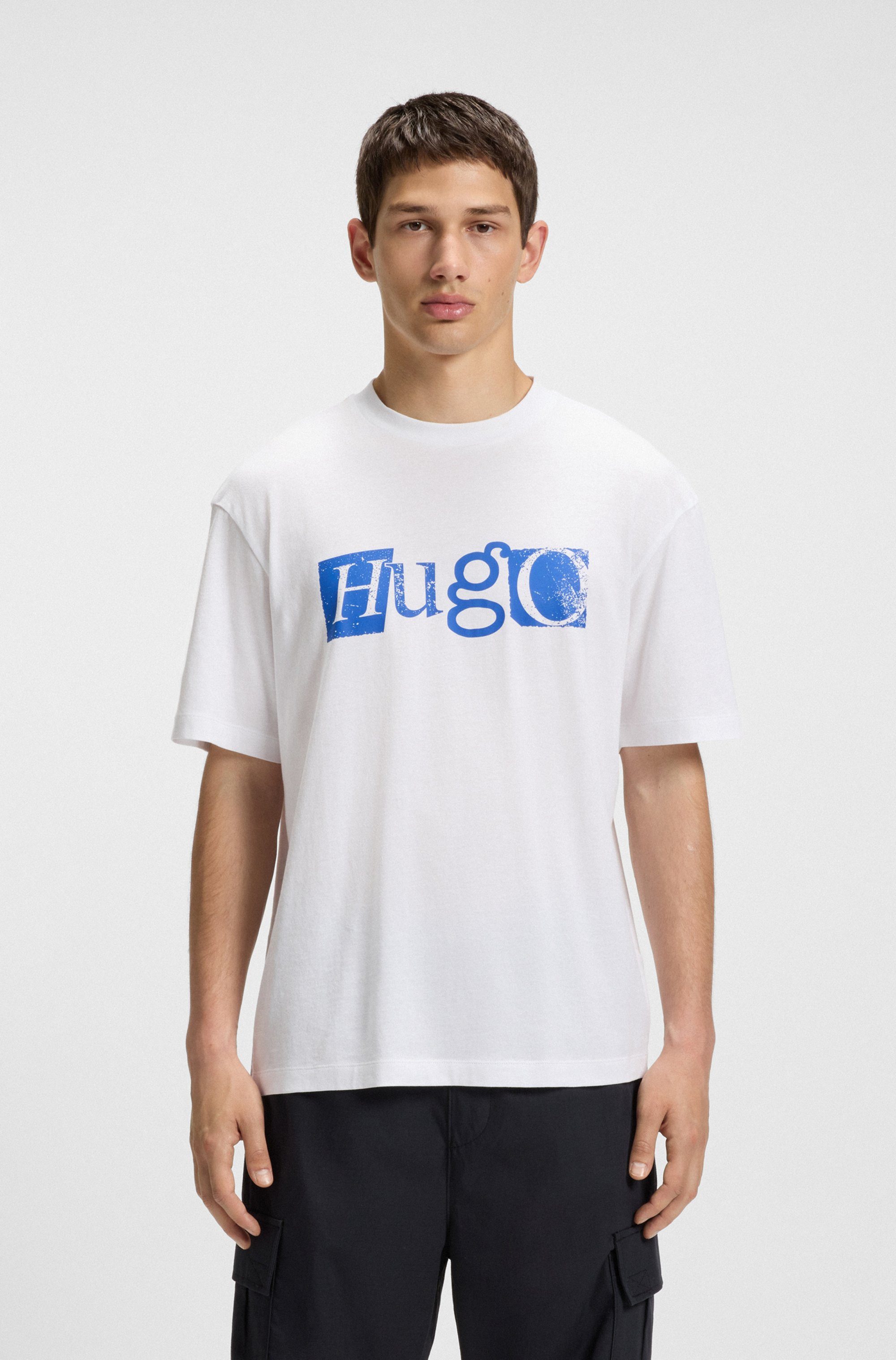 HUGO Blue T-Shirt Nugix mit grafischem Logo-Druck günstig online kaufen