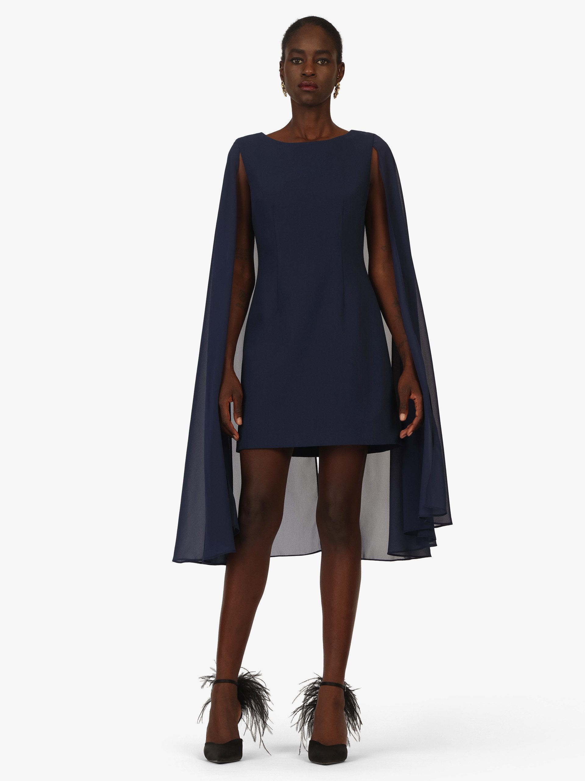 Kraimod Cocktailkleid mit Cape-Ärmeln
