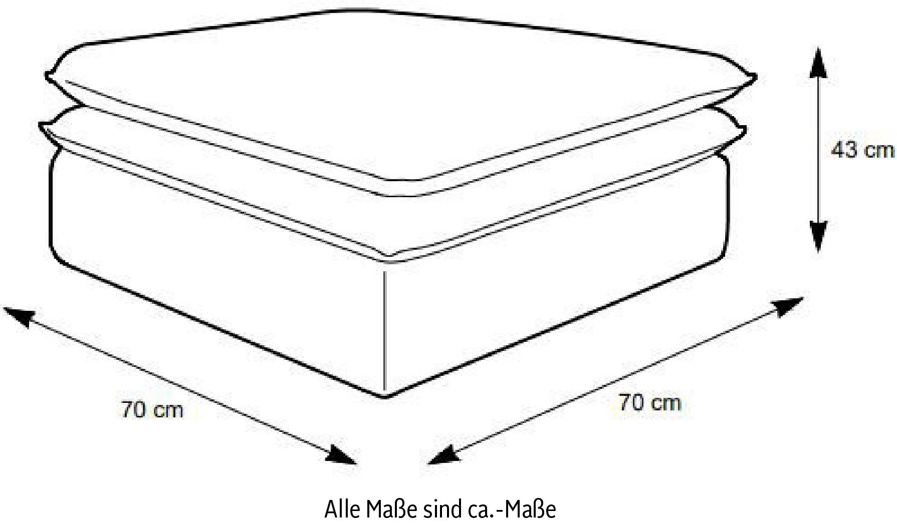 Hellbraun Sitzgruppe PIAGGE, im klein Hocker 2-Sitzer-Sofa Places Style of und Set (2-tlg),