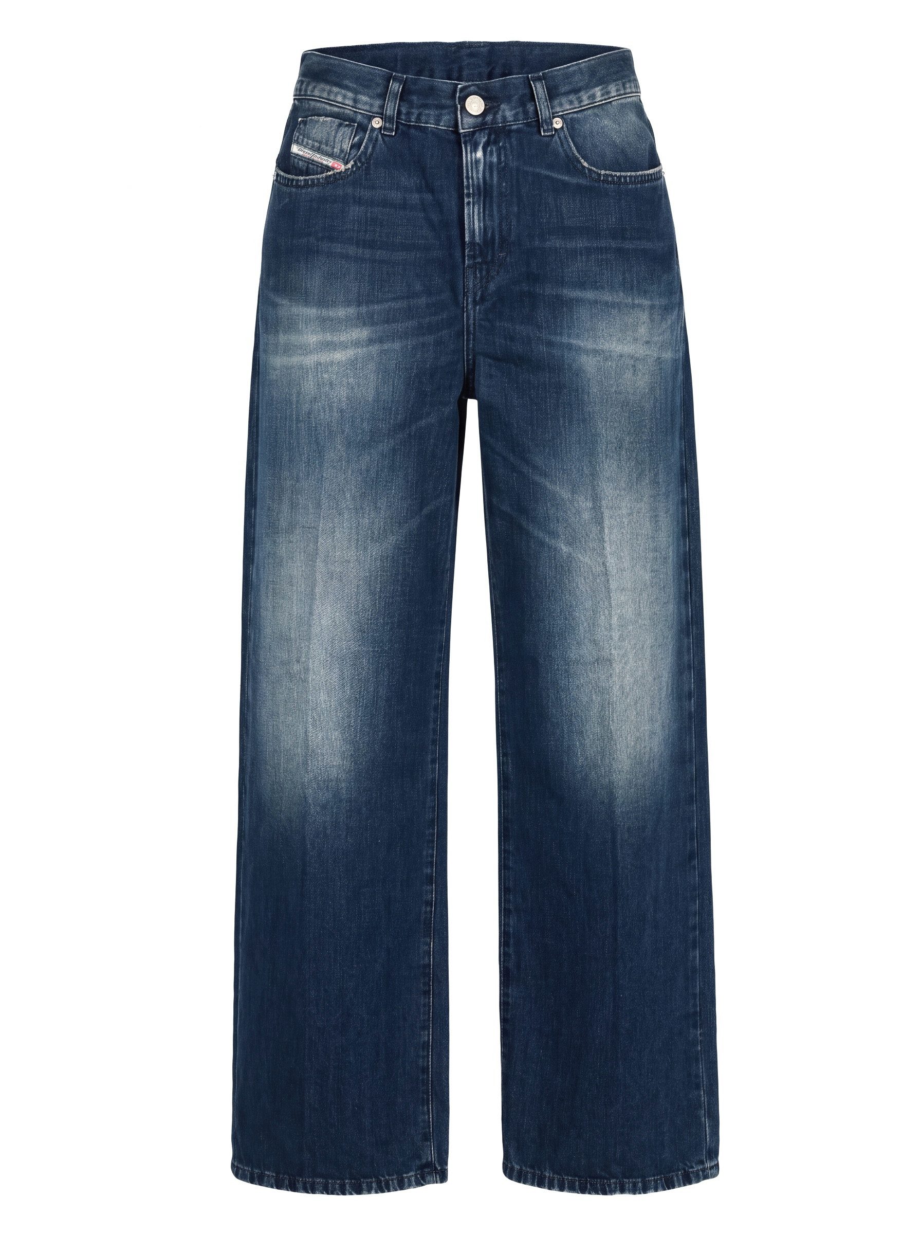 Diesel Loose-fit-Jeans leichter, Leinenstoff Denim - 2000 WIDEE-R - L32 Weite Beinform, knöchellang, hoher Bund