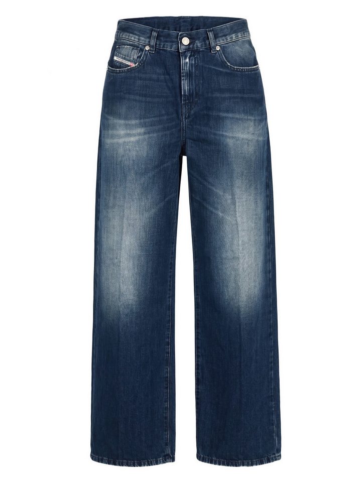 Diesel Loose-fit-Jeans leichter, Leinenstoff Denim - 2000 WIDEE-R - L32 Weite Beinform, knöchellang, hoher Bund