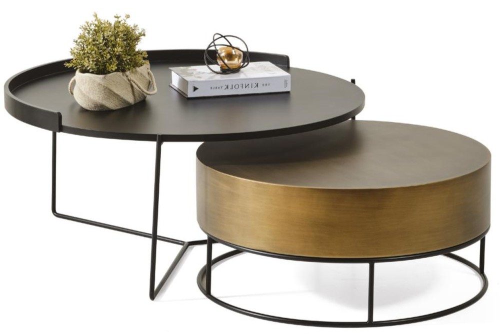 JVmoebel Satztisch Modern Neu Couchtische Wohnzimmer Metall Elegant Stilvoll Luxus Rund, Made in Europa