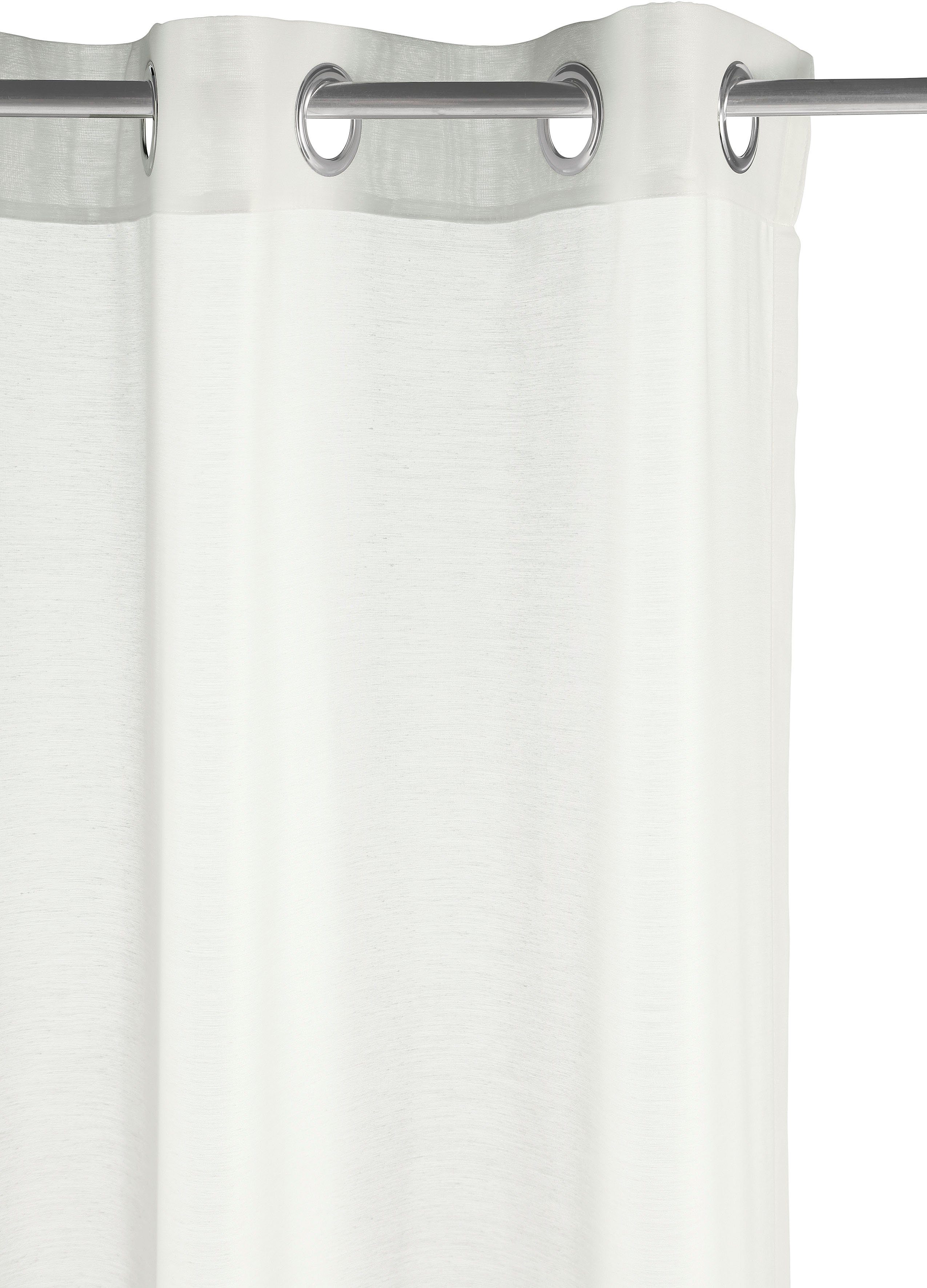 Leonique, verschiedene St), Batist, creme Gardine (1 transparent, Größen Polyester, Ösen transparent