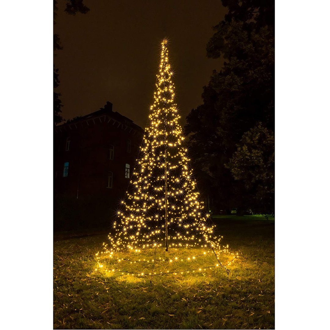 FHS Künstlicher Weihnachtsbaum Galaxy Led Tannenbaum 600cm Höhe mit 960 warmweißen Led, schwarz