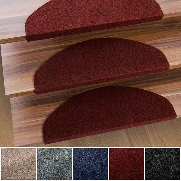 Stufenmatte »Denver, Treppenmatte, 5 Farben & 2 Größen«, Karat, Halbrund, Höhe: 4.4 mm, Günstiger Stufenschutz