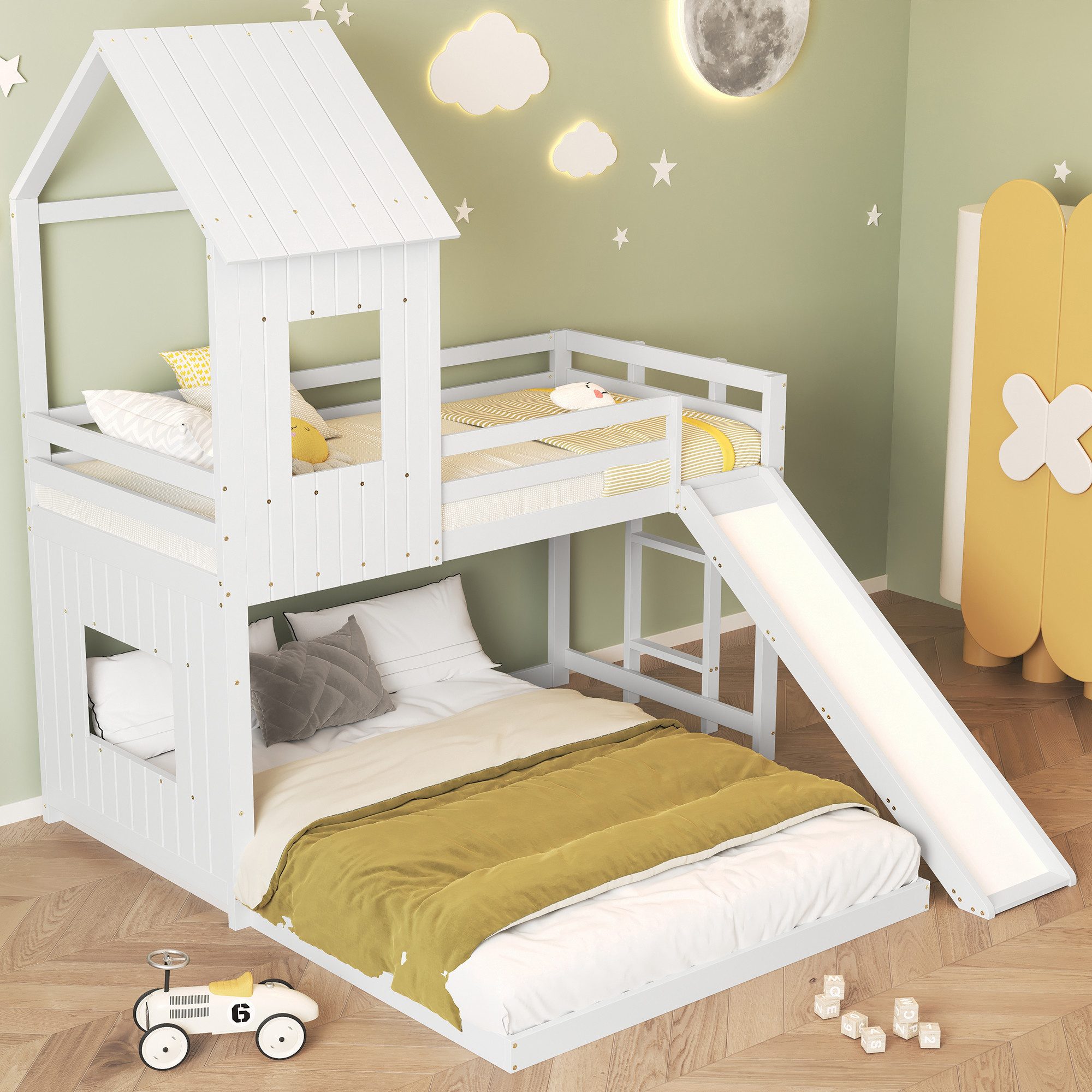 Flieks Etagenbett, Etagenbett Kinderbett mit Oberbett günstig online kaufen