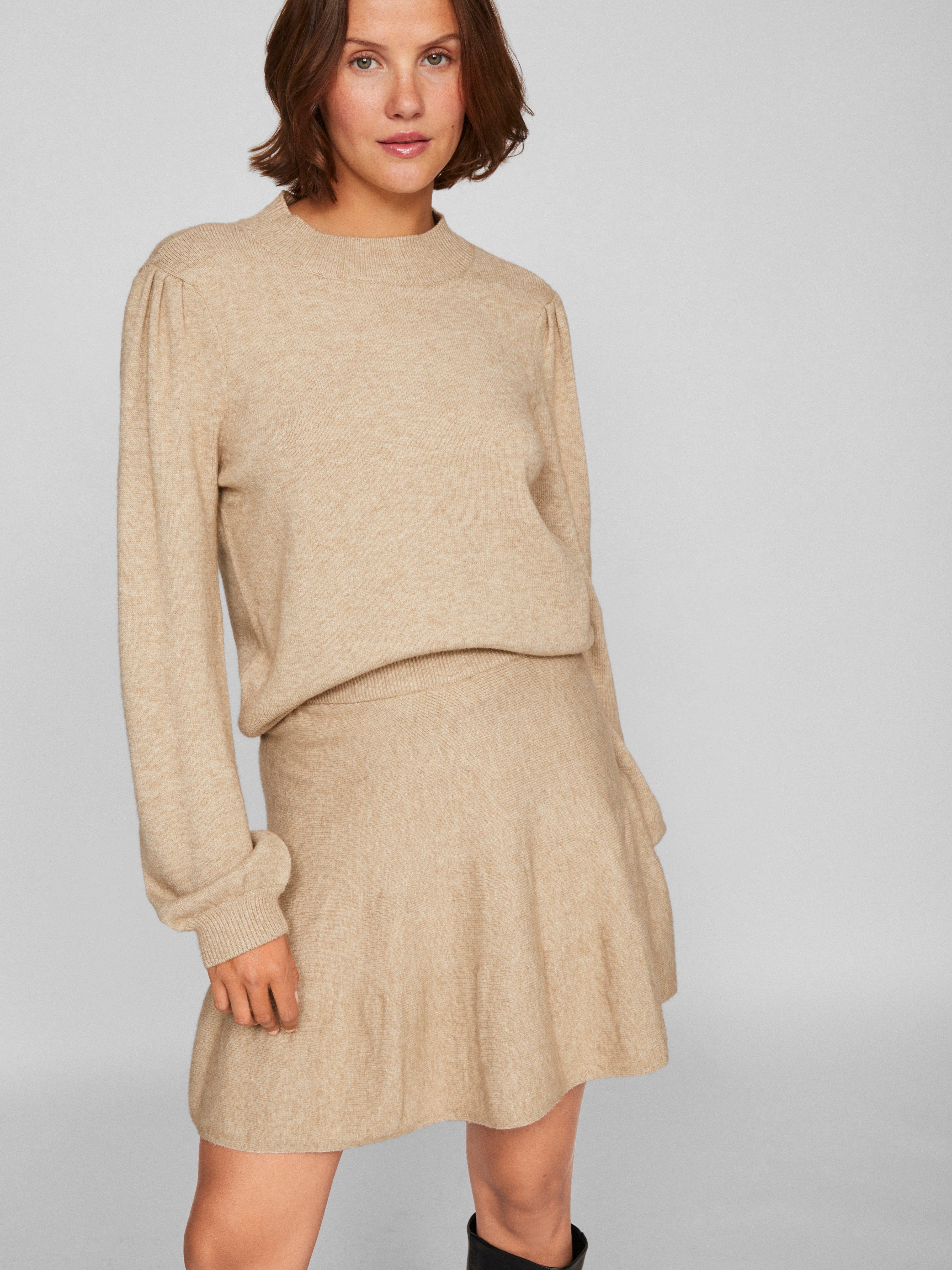 Vila Rundhalspullover VIRIL TURTLE-NK BALLOON L/S TOP - NOOS