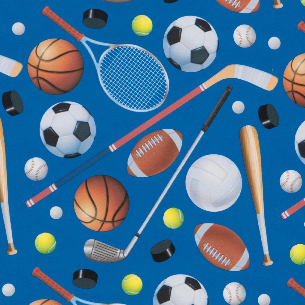 70cm blau Geschenkpapier, x Rolle Star Geschenkpapier 2m Sport