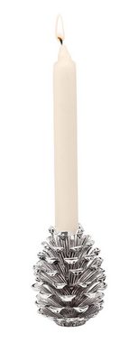 EDZARD Kerzenleuchter, Kerzenhalter mit Tannen-Design, Weihnachtsdeko, Höhe 9 cm, Ø 7 cm