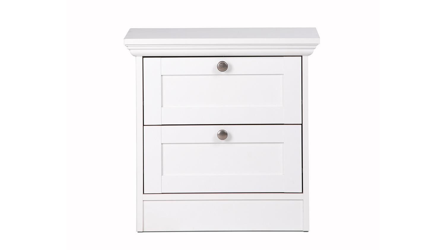 Finori Nachtschrank Nachtkommode Landwood Nachttisch Nachtkonsole weiß Landhausstil 50 cm