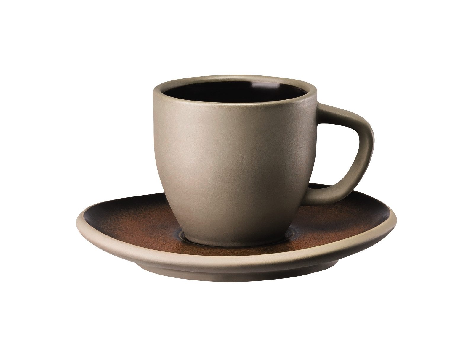 Rosenthal Espressotasse Junto Bronze Espressotasse mit Untertasse, Steinzeug