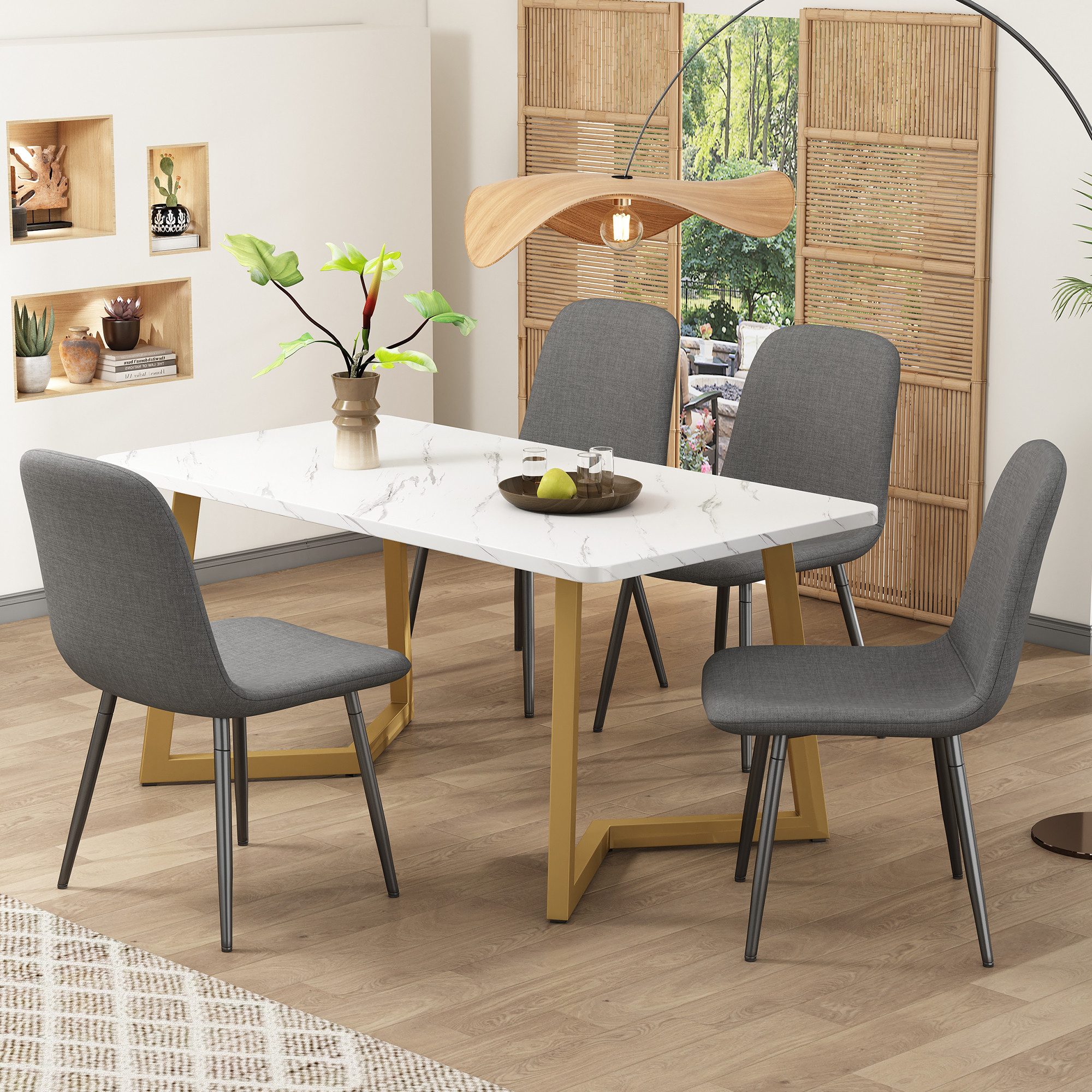 JOIVI Esstisch 5-Teiliges Esstisch Set mit günstig online kaufen