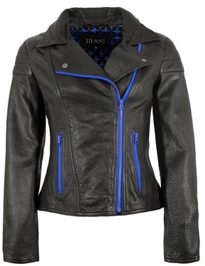 Jilani Lederjacke Alla Jilani - Damen Echtleder Lederjacke Lammnappa schwarz / blau