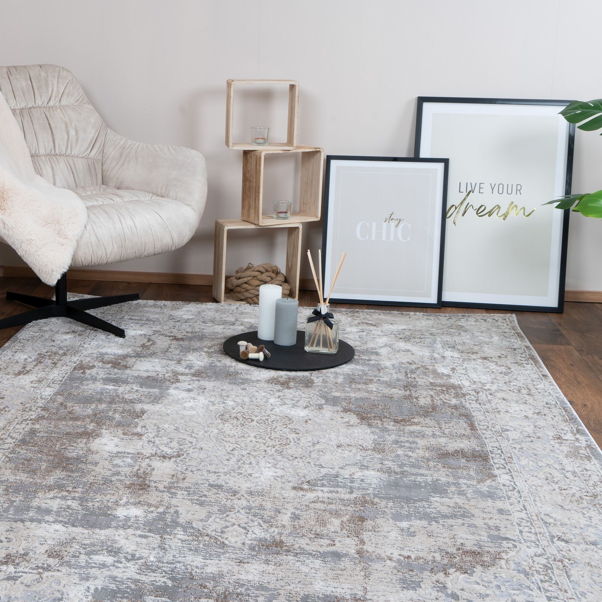 [Das Beste der Branche] Designteppich ALEGRA Designer Teppich Wohnzimmerteppich abstrakte Muster, Concept Consilio beige modische