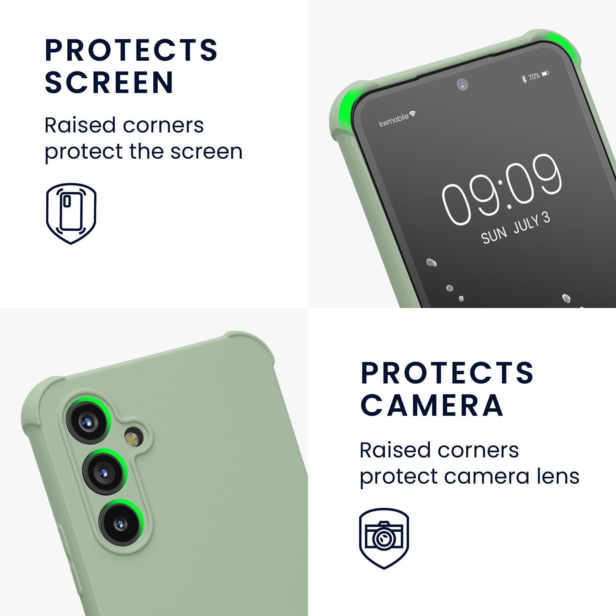 kwmobile Handyhülle Hülle für Samsung Galaxy A54 5G, mit Metall Kette zum Umhängen - Silikon Handy Cover Case Schutzhülle