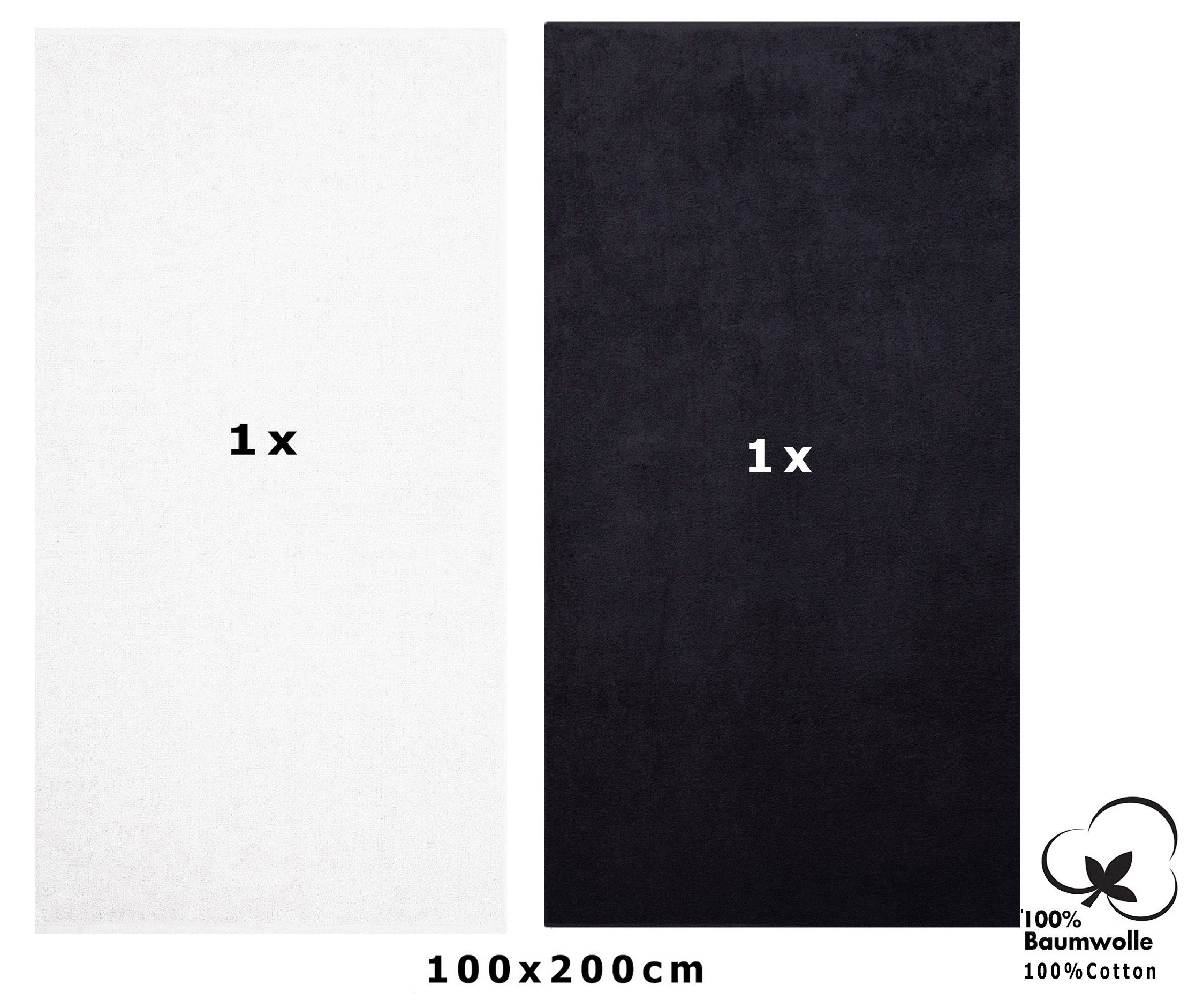 Stück 200 Badetuch graphit/weiß groß Größe Baumwolle 100% 100 Berlin Betz x 2 cm, XXL