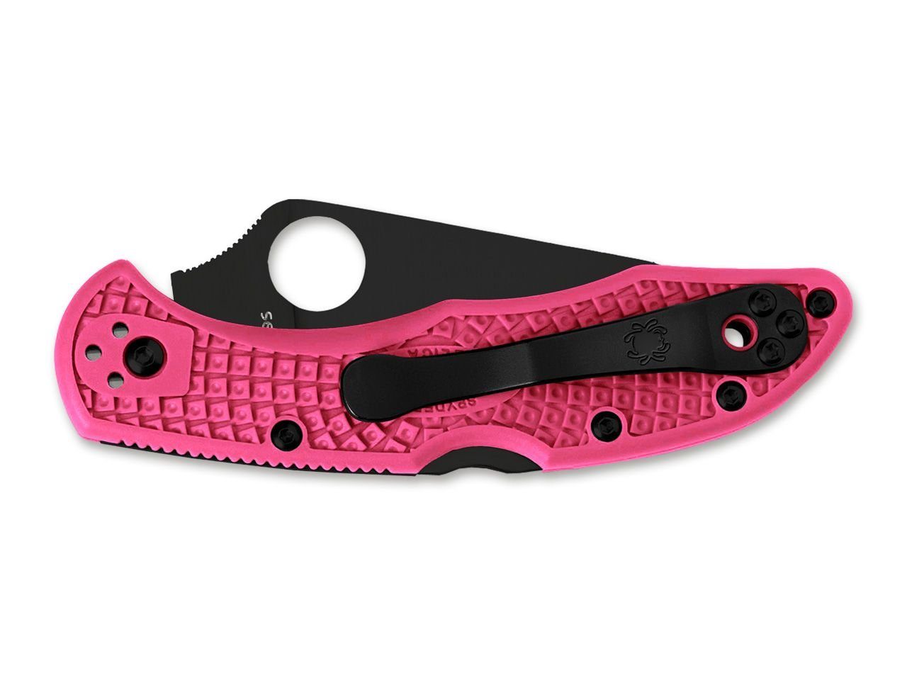 Pink Delica Spyderco Backlock Taschenmesser CPM-S-30 Blade Heels Taschenmesser Spyderco Black