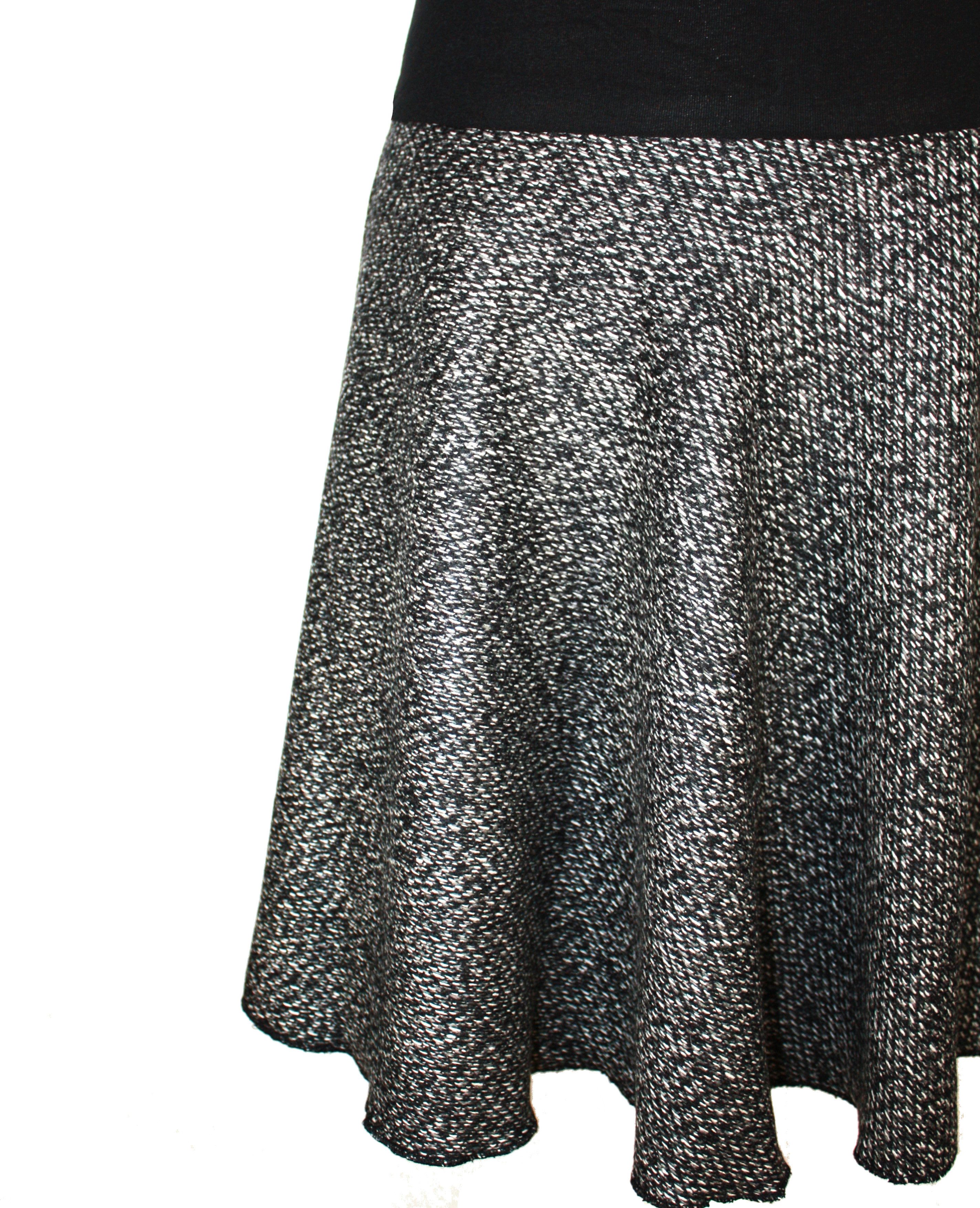 dunkle design A-Linien-Rock Wolltuch Weinrot Schwarz Lila Salz-Pfeffer 57cm günstig online kaufen
