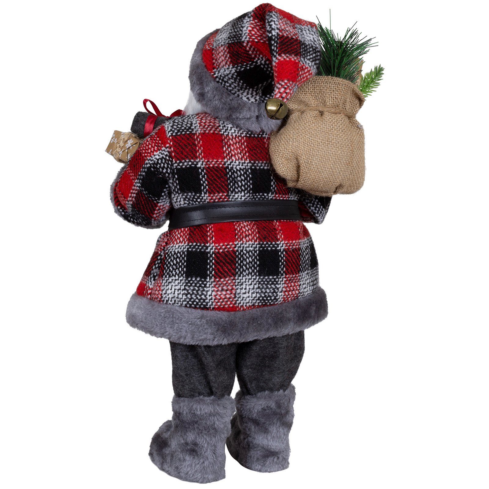 Christmas Paradise Weihnachtsmann Finn, 4 Größen (30-80cm) (Deko Figur, 1 St), grau-rot