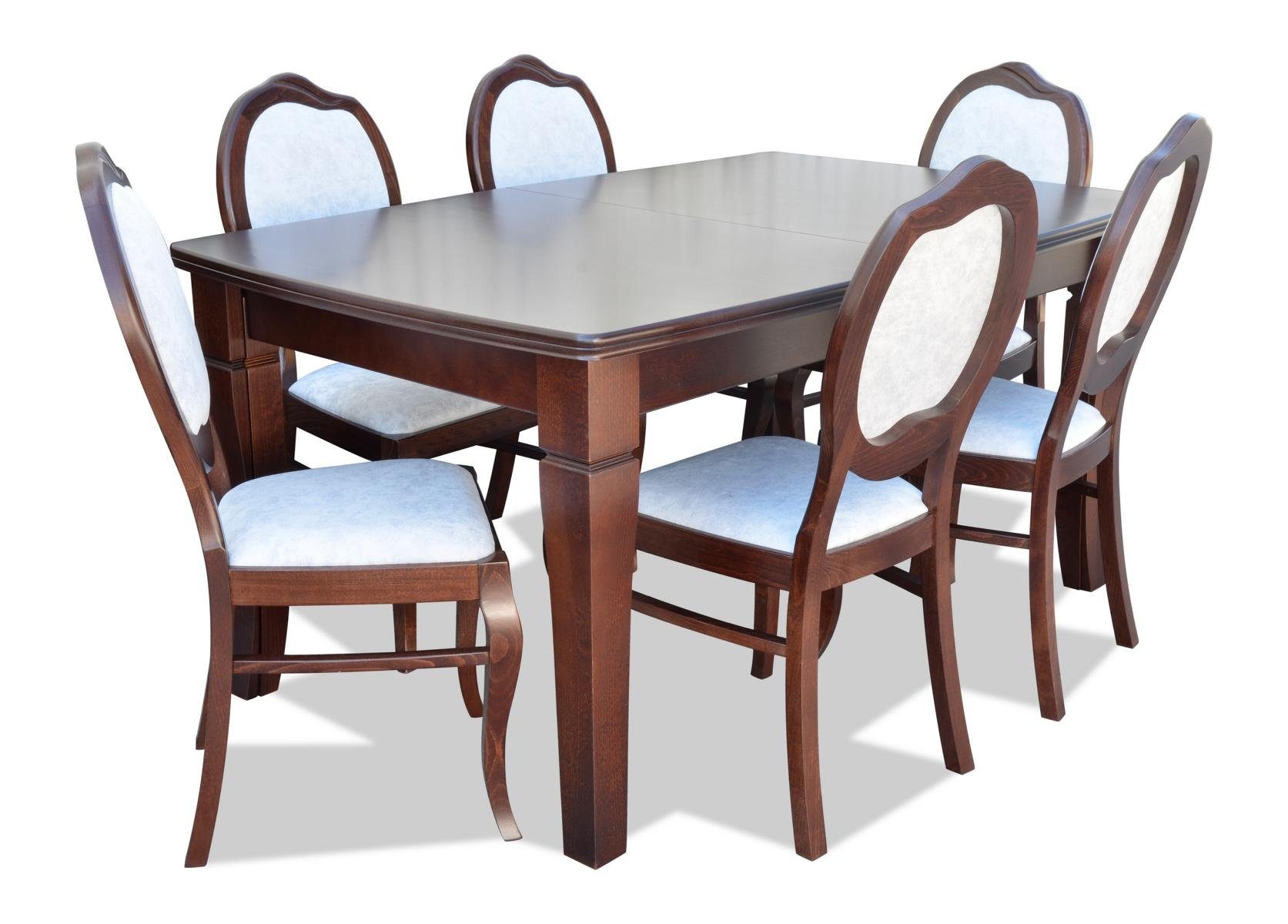 Essgarnitur Möbel 7tlg. Komplett Set Essgruppe, Tisch Holz Esszimmer Essgruppe Klassische JVmoebel