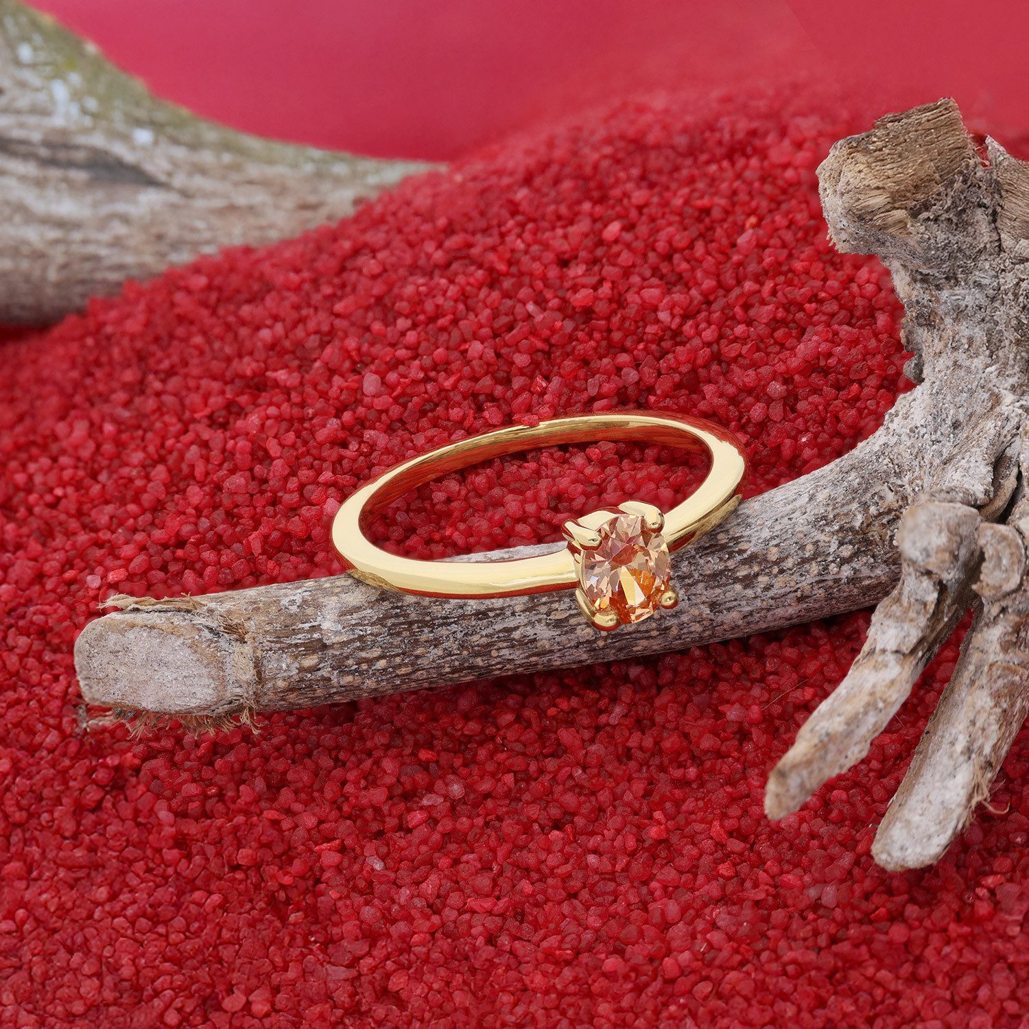 Acalee Goldring Damen333 Gold (8k) Ovaler Zirkonia Champagne günstig online kaufen